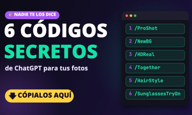 6 Códigos Secretos de ChatGPT: el Truco Increíble para Editar Fotos (Cópialos Aquí)